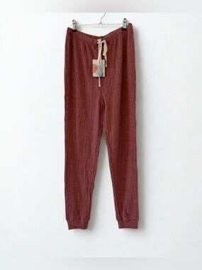 Ribbed Lounge Joggers Pants by BLU PEPPER NWT SM 27" Inseam